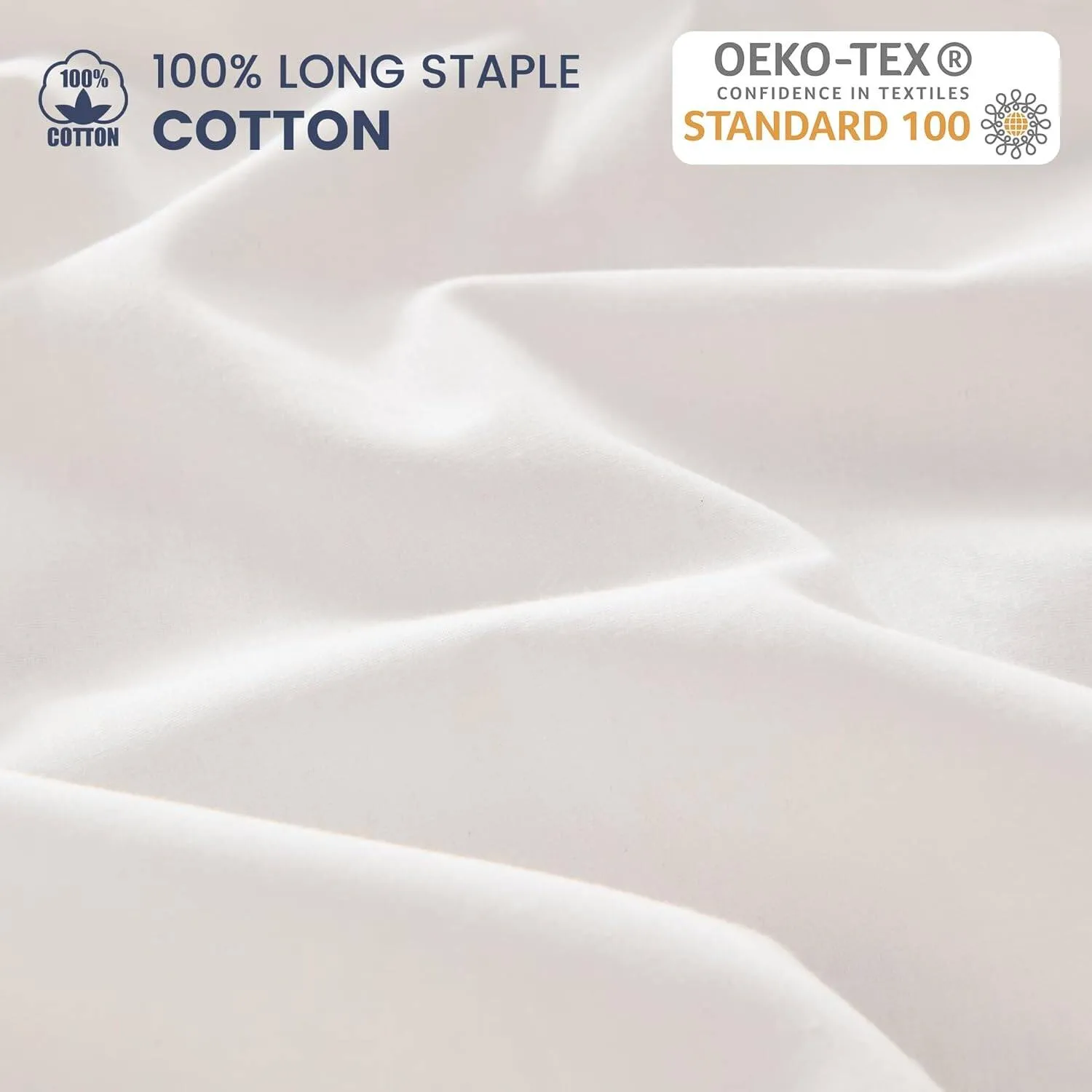1000TC Thread Count King 100% Cotton Fitted Bed Sheet & 2 Pillow Case Set in White