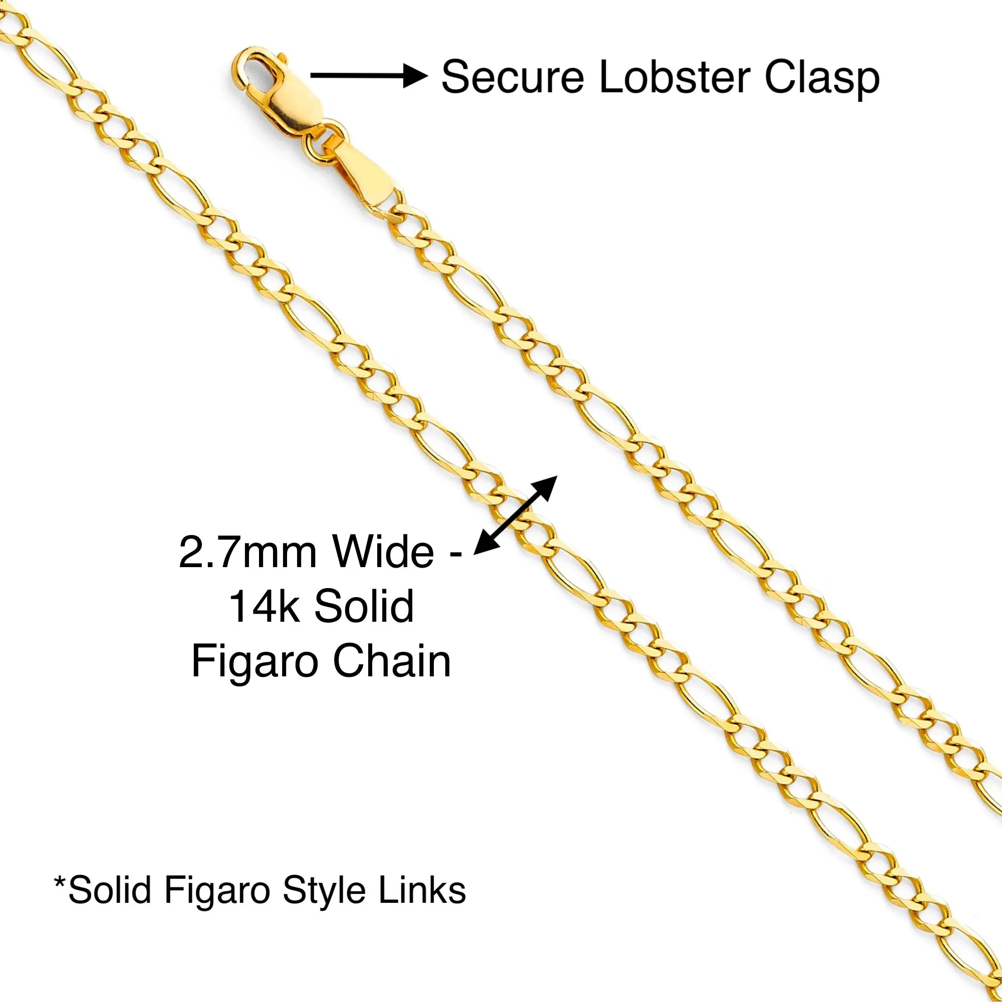 14k Butterfly Heart Tri Gold Pendant with Solid Chain - LE-2545