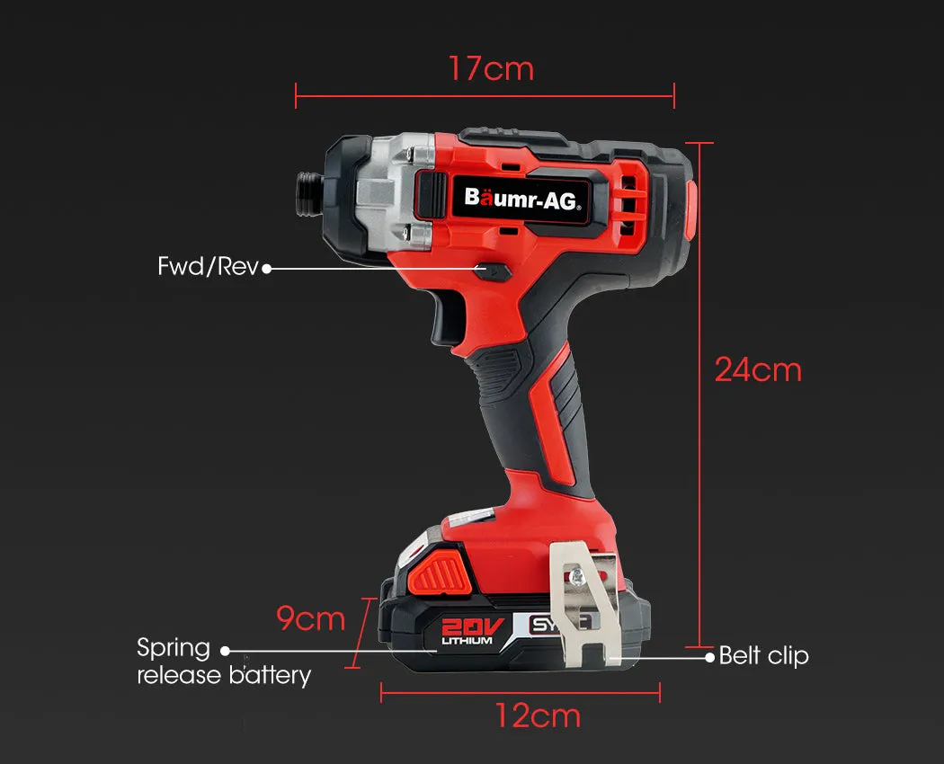 20V Cordless Impact Driver Kit with 130Nm Torque - Baumr-AG