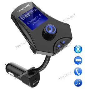 2pcs Bluetooth FM Transmitter 3 USB Charger Ports Car Music Adapter Wireless Radio Transmitter for Hands Free Call