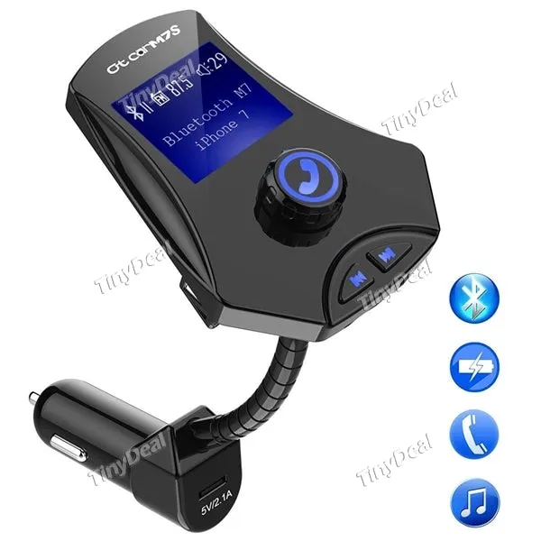 2pcs Bluetooth FM Transmitter 3 USB Charger Ports Car Music Adapter Wireless Radio Transmitter for Hands Free Call
