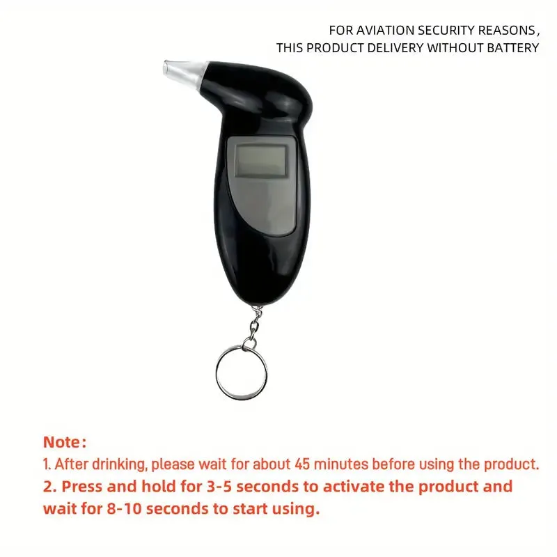 Accurate Personal Breath Alcohol Tester - Instant Blood Alcohol Content Measurement with High-Precision Sensors and LED Display