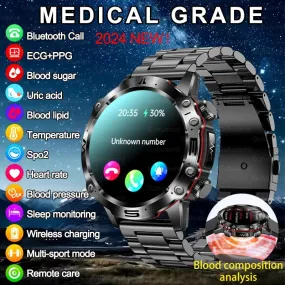 AI Medical Diagnosis Smart Watch Bluetooth Call Blood Sugar Blood