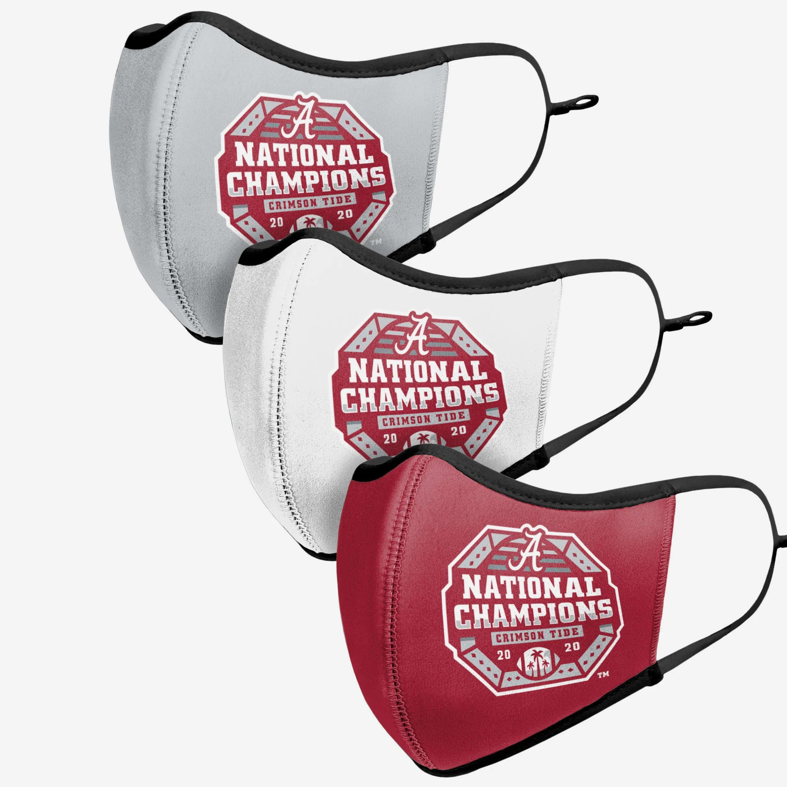 Alabama Crimson Tide 2020 Football National Champions Sport 3 Pack Face Cover