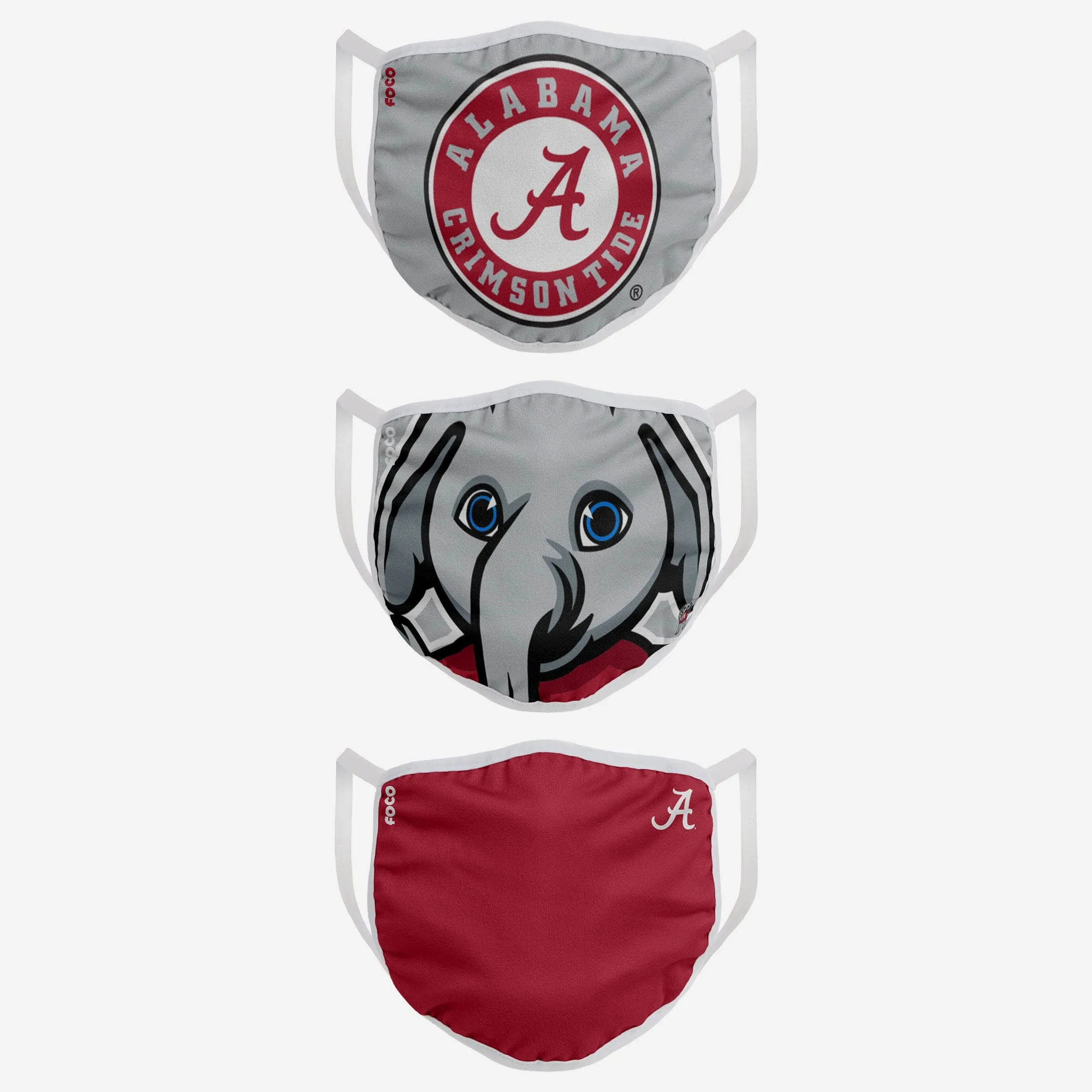 Alabama Crimson Tide Big Al Mascot 3 Pack Face Cover