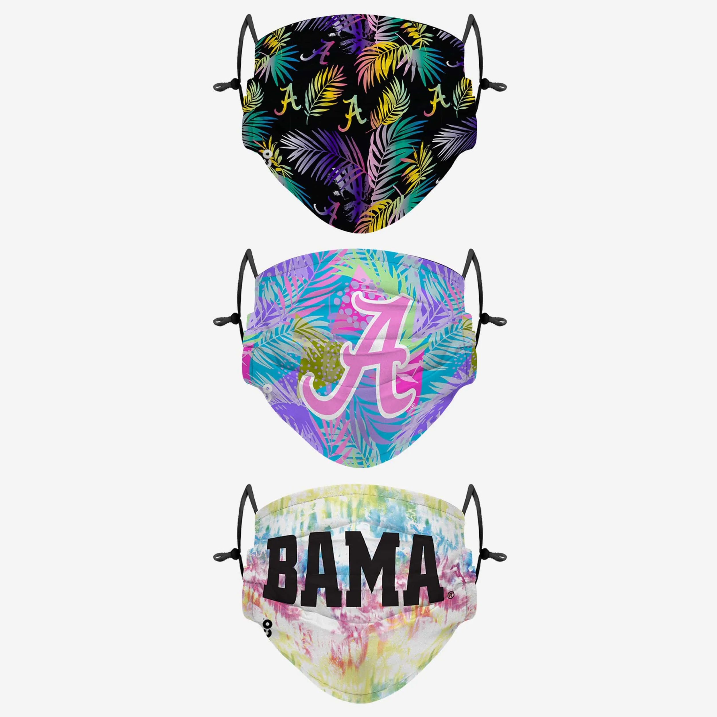 Alabama Crimson Tide Neon Floral 3 Pack Face Cover