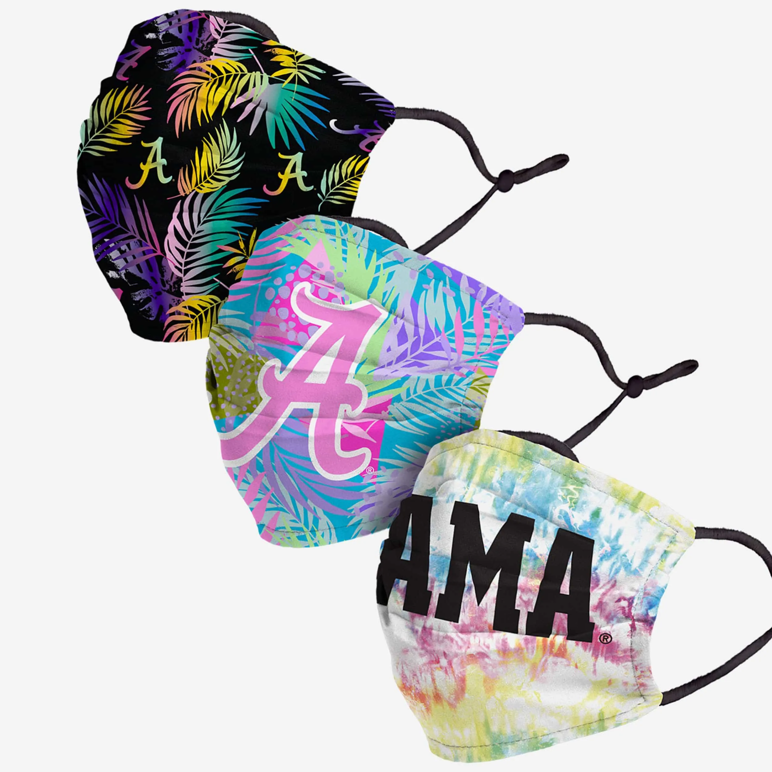 Alabama Crimson Tide Neon Floral 3 Pack Face Cover