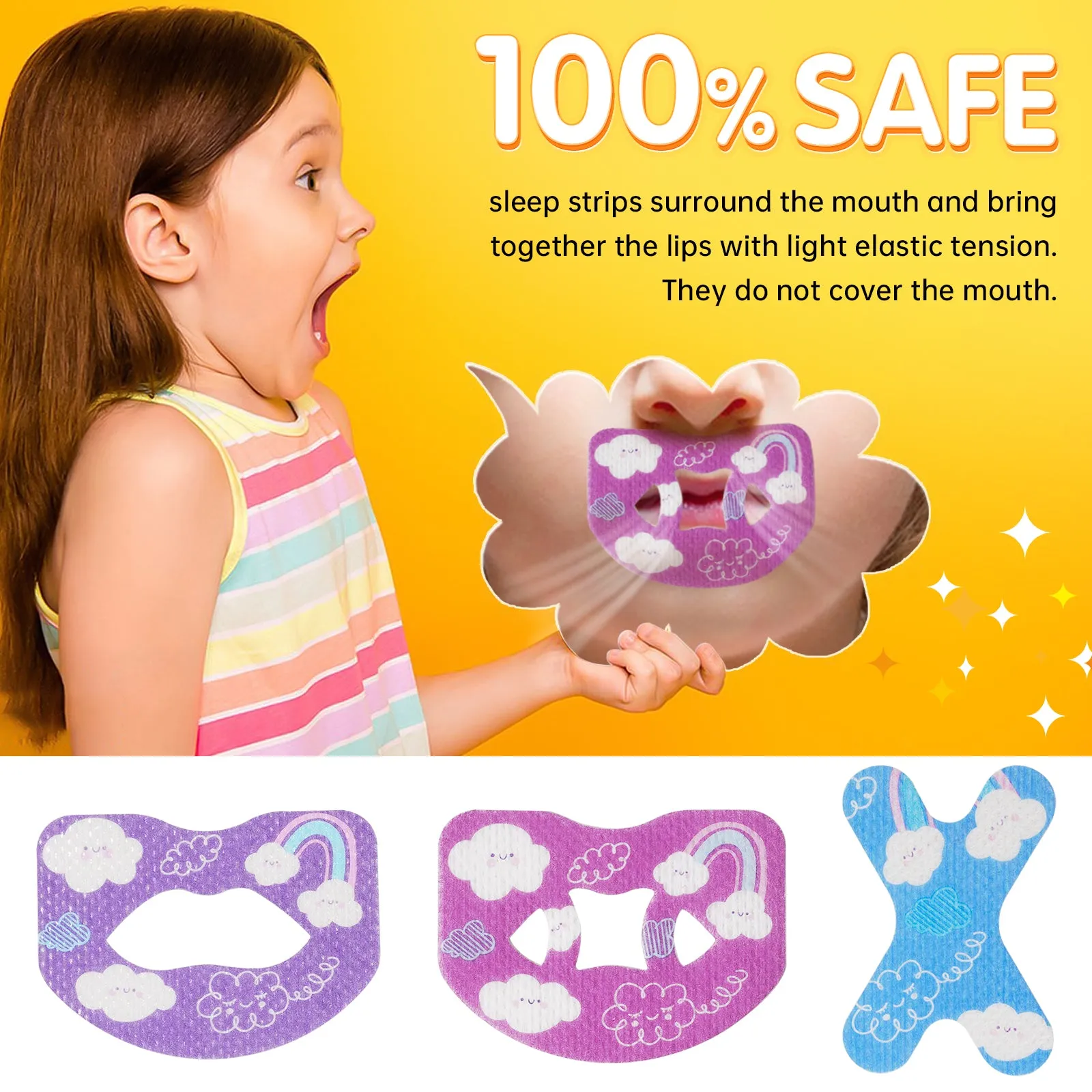 Aliver Kids Sleep Strips, Stretchable Mouth Sleep Aid Help Nose Breathing
