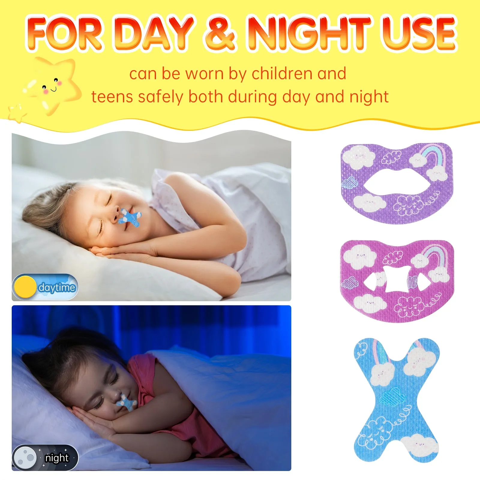 Aliver Kids Sleep Strips, Stretchable Mouth Sleep Aid Help Nose Breathing