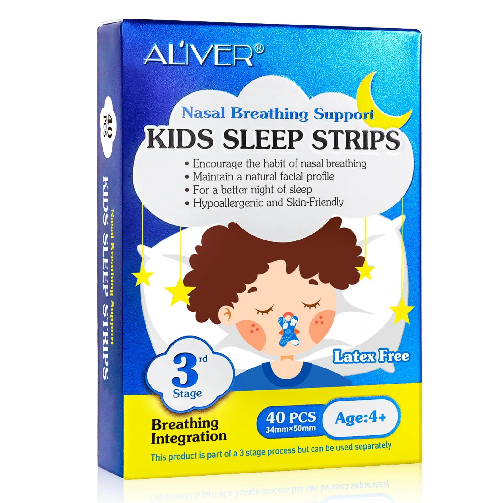 Aliver Kids Sleep Strips, Stretchable Mouth Sleep Aid Help Nose Breathing
