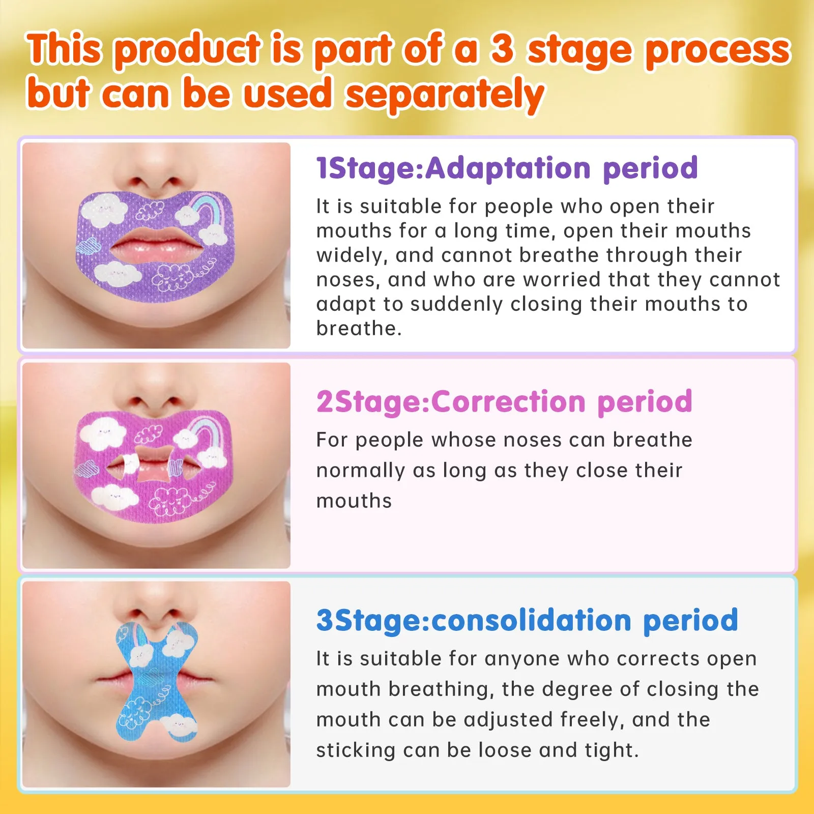 Aliver Kids Sleep Strips, Stretchable Mouth Sleep Aid Help Nose Breathing