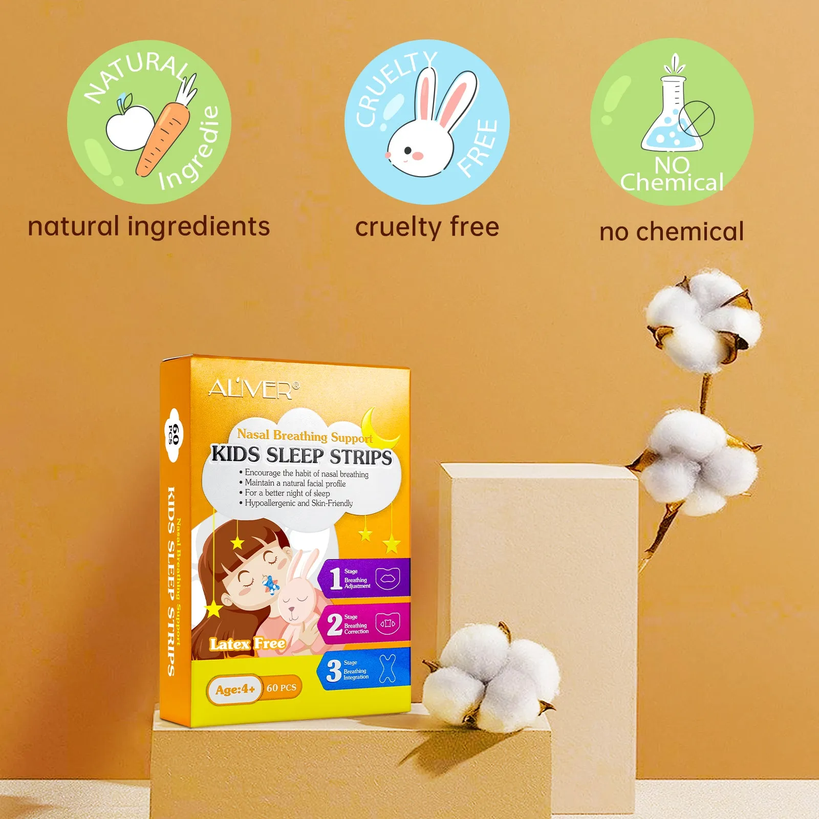 Aliver Kids Sleep Strips, Stretchable Mouth Sleep Aid Help Nose Breathing