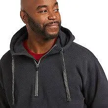 Ariat Men's Rebar Workman 1/4 Zip Hoodie Charcoal