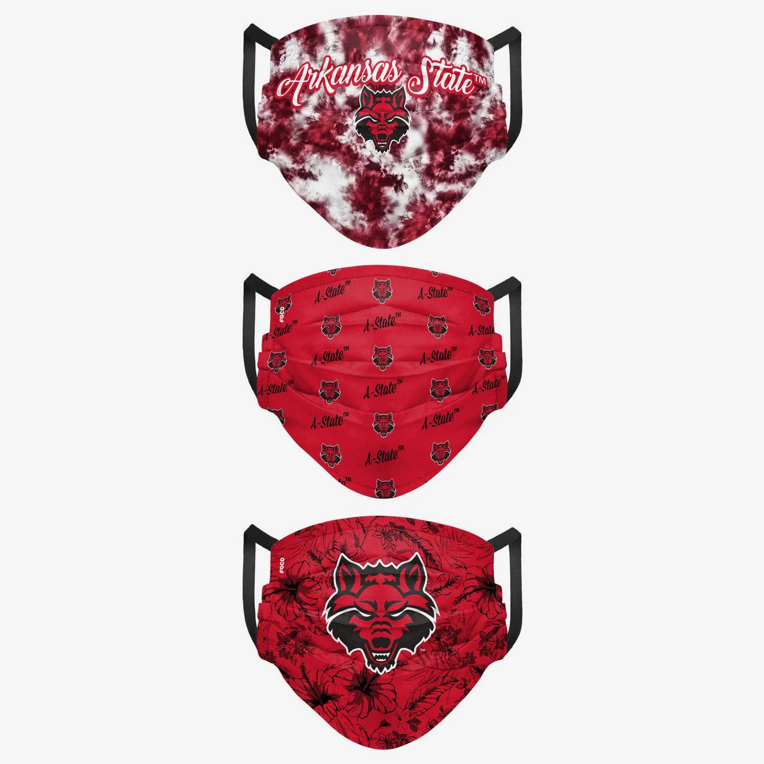 Arkansas State Red Wolves Womens Matchday 3 Pack Face Cover