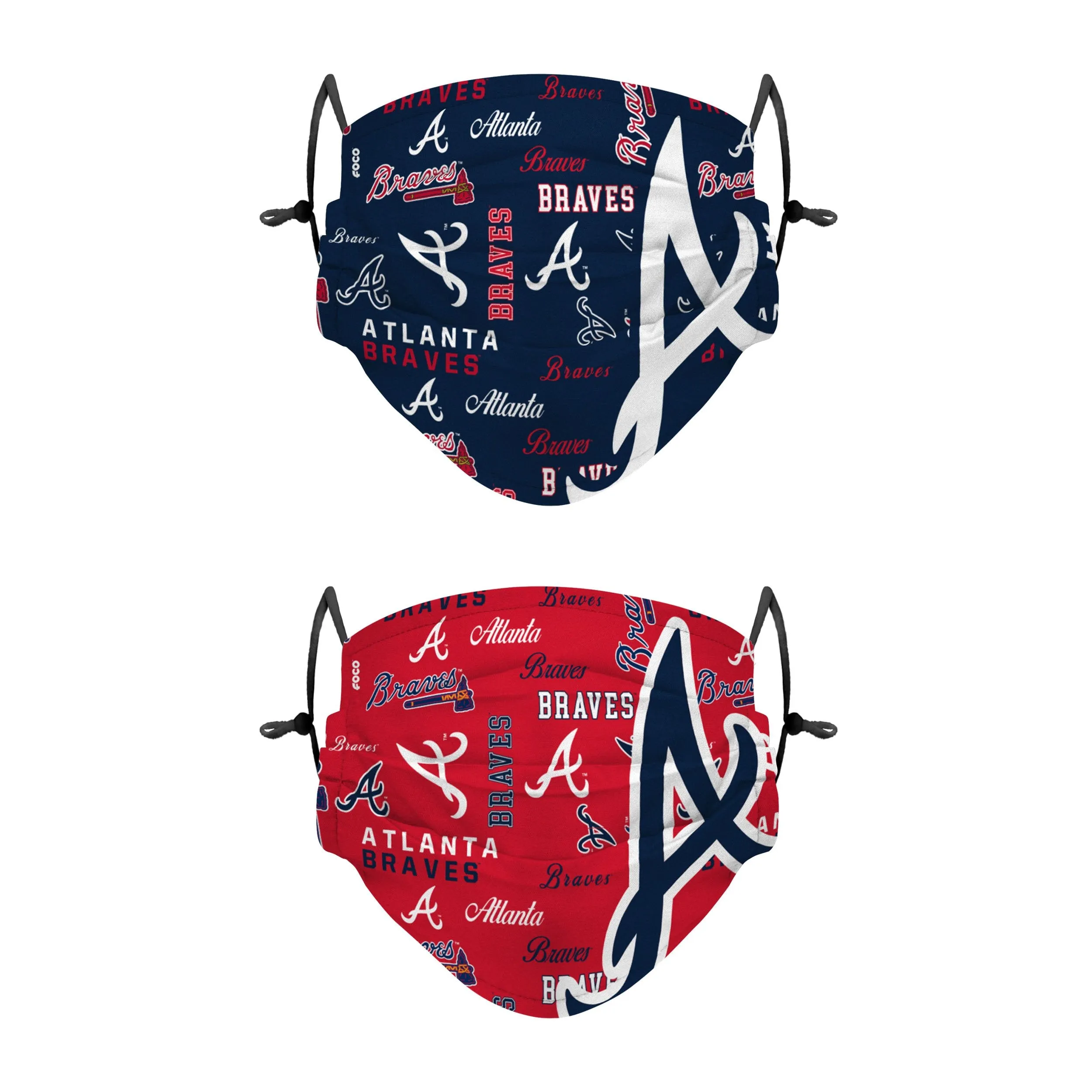 Atlanta Braves MLB Logo Rush Adjustable 2 Pack Face Cover