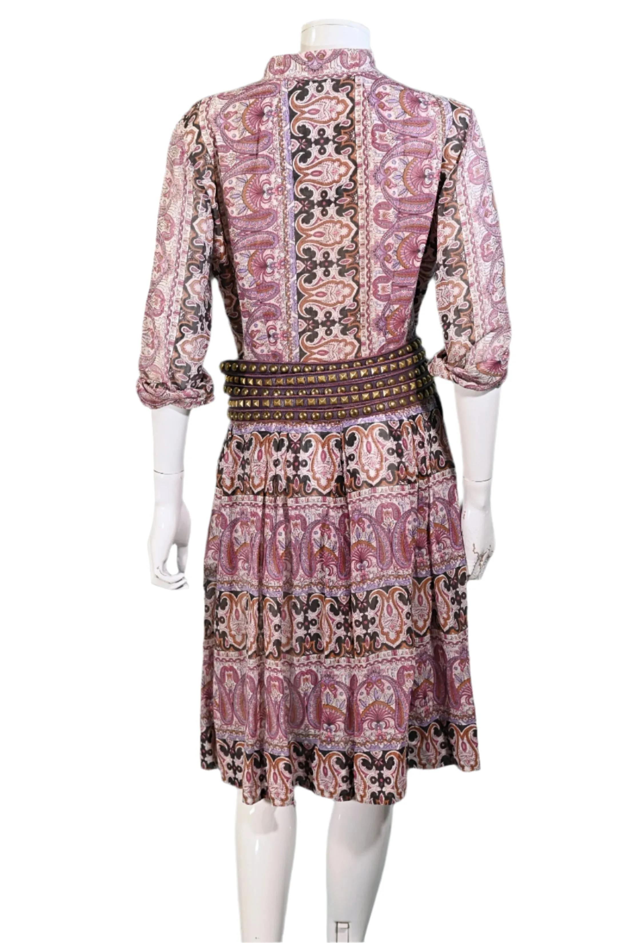 Avalon 60s/70s Bohemian Corset Lace Up Indian Print Hippie Dress