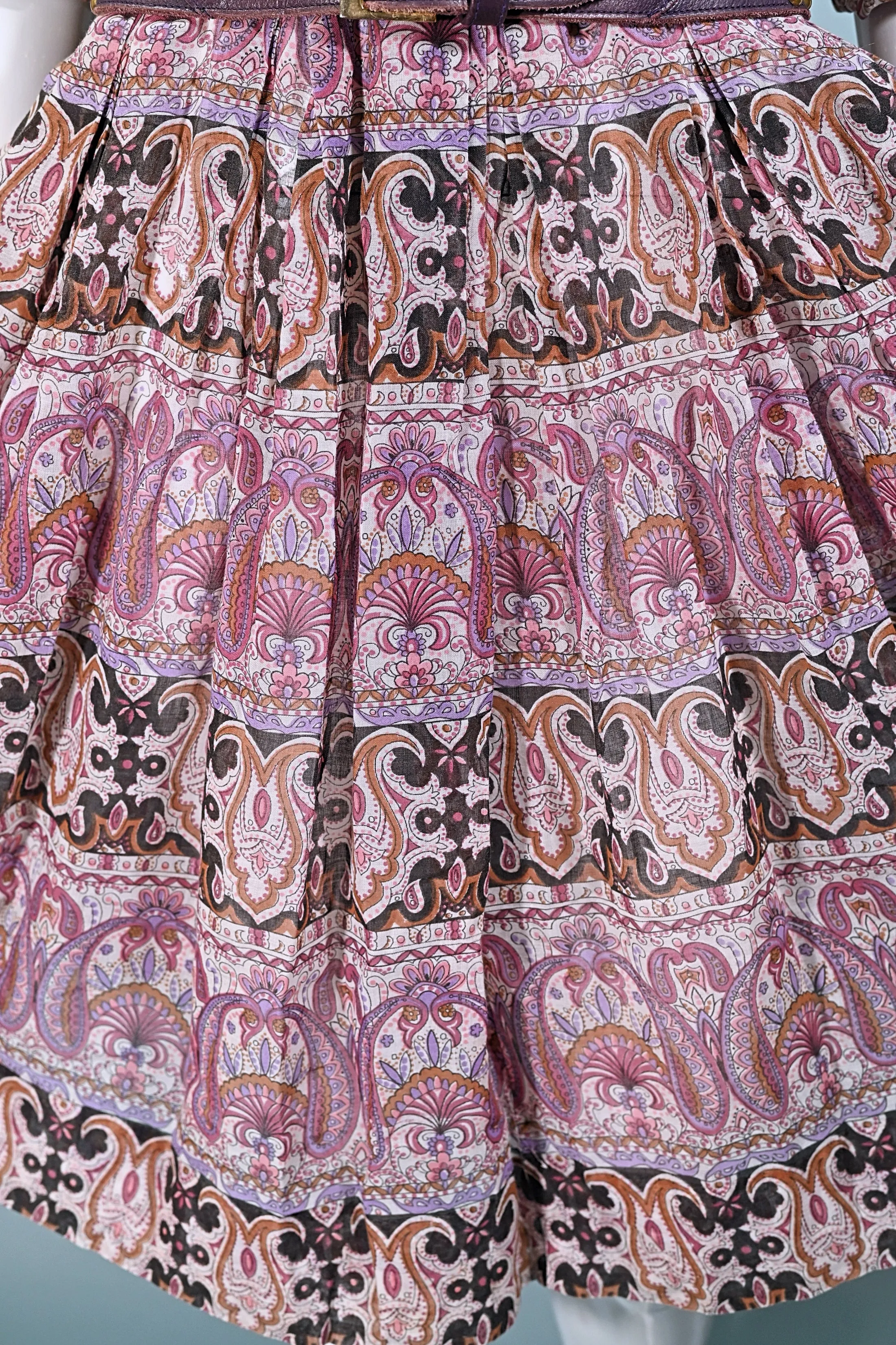 Avalon 60s/70s Bohemian Corset Lace Up Indian Print Hippie Dress
