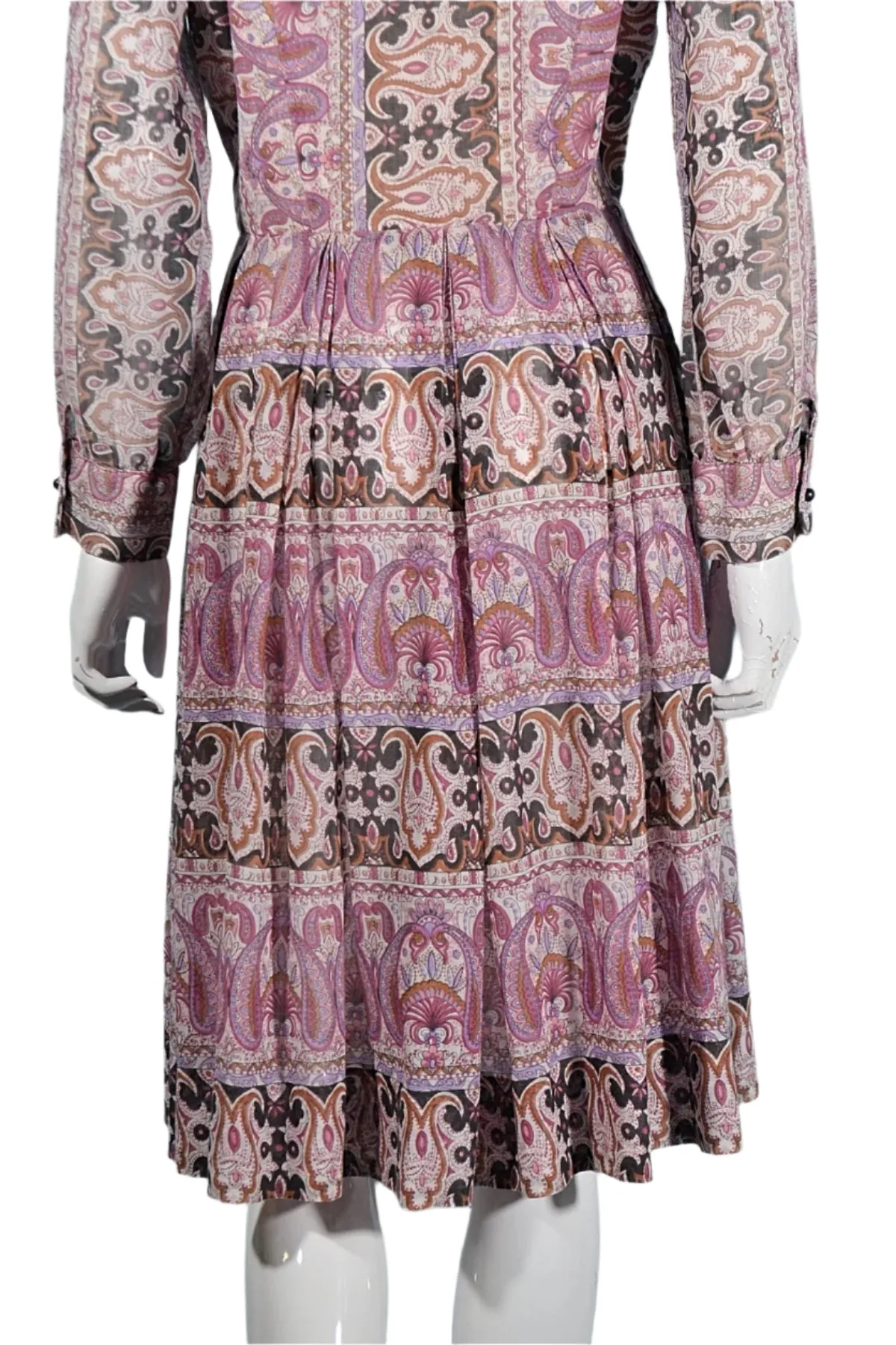 Avalon 60s/70s Bohemian Corset Lace Up Indian Print Hippie Dress