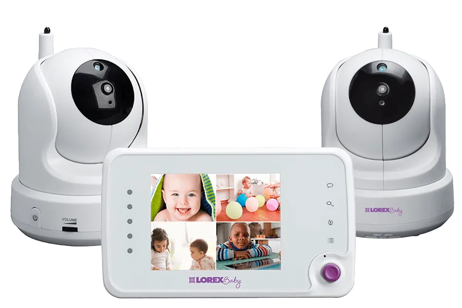 Baby monitor with 2 PTZ cameras and 3.5inch monitor