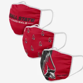 Ball State Cardinals 3 Pack Face Cover