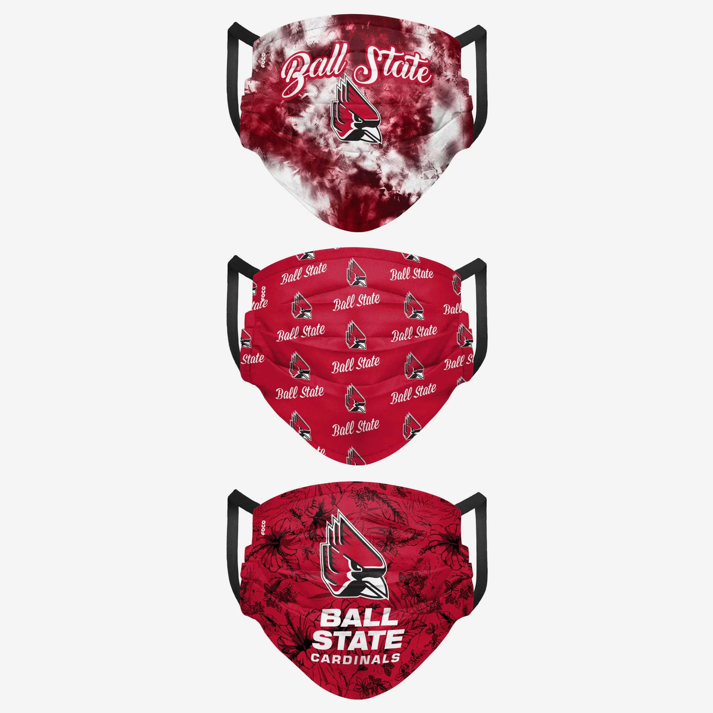 Ball State Cardinals Womens Matchday 3 Pack Face Cover