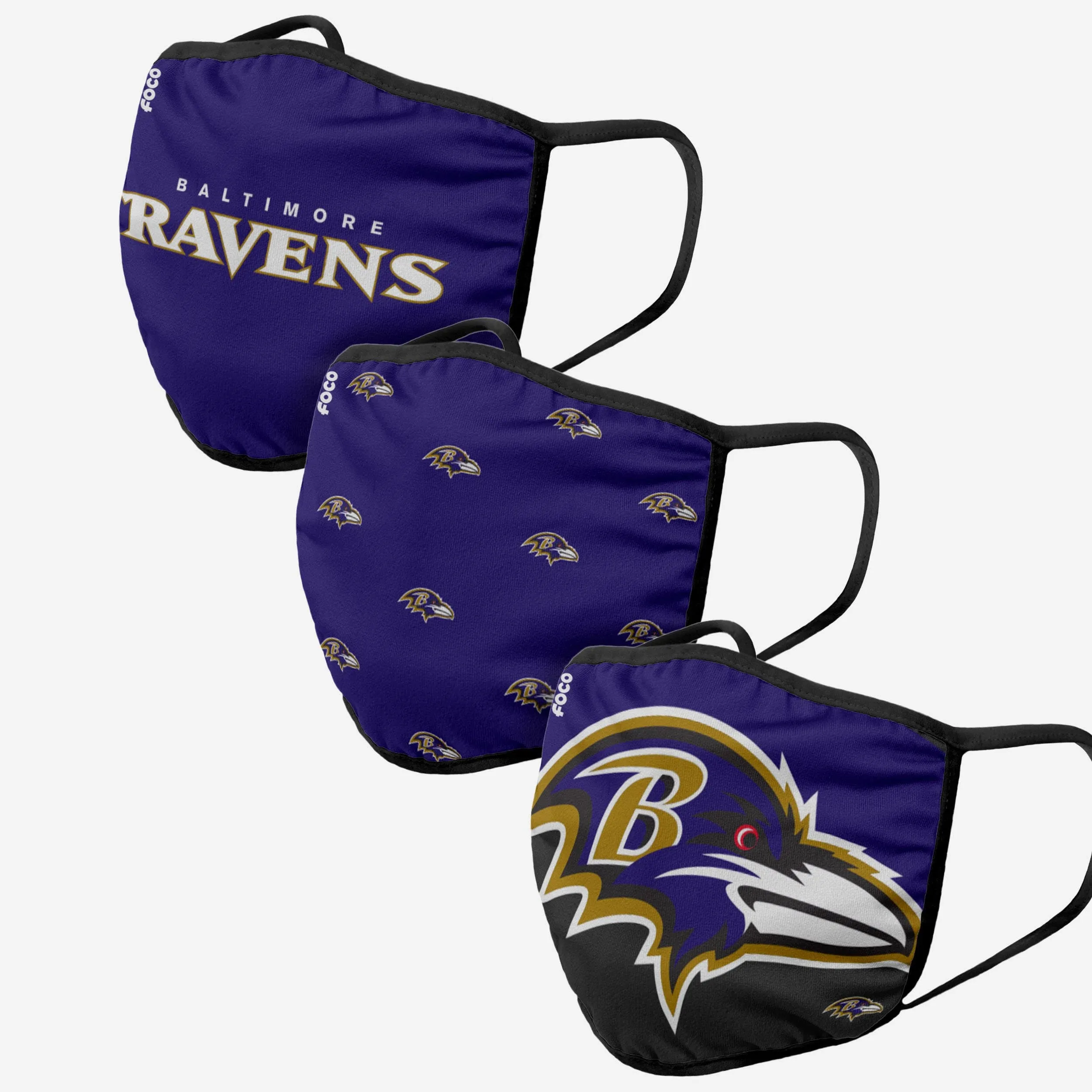 Baltimore Ravens 3 Pack Face Cover