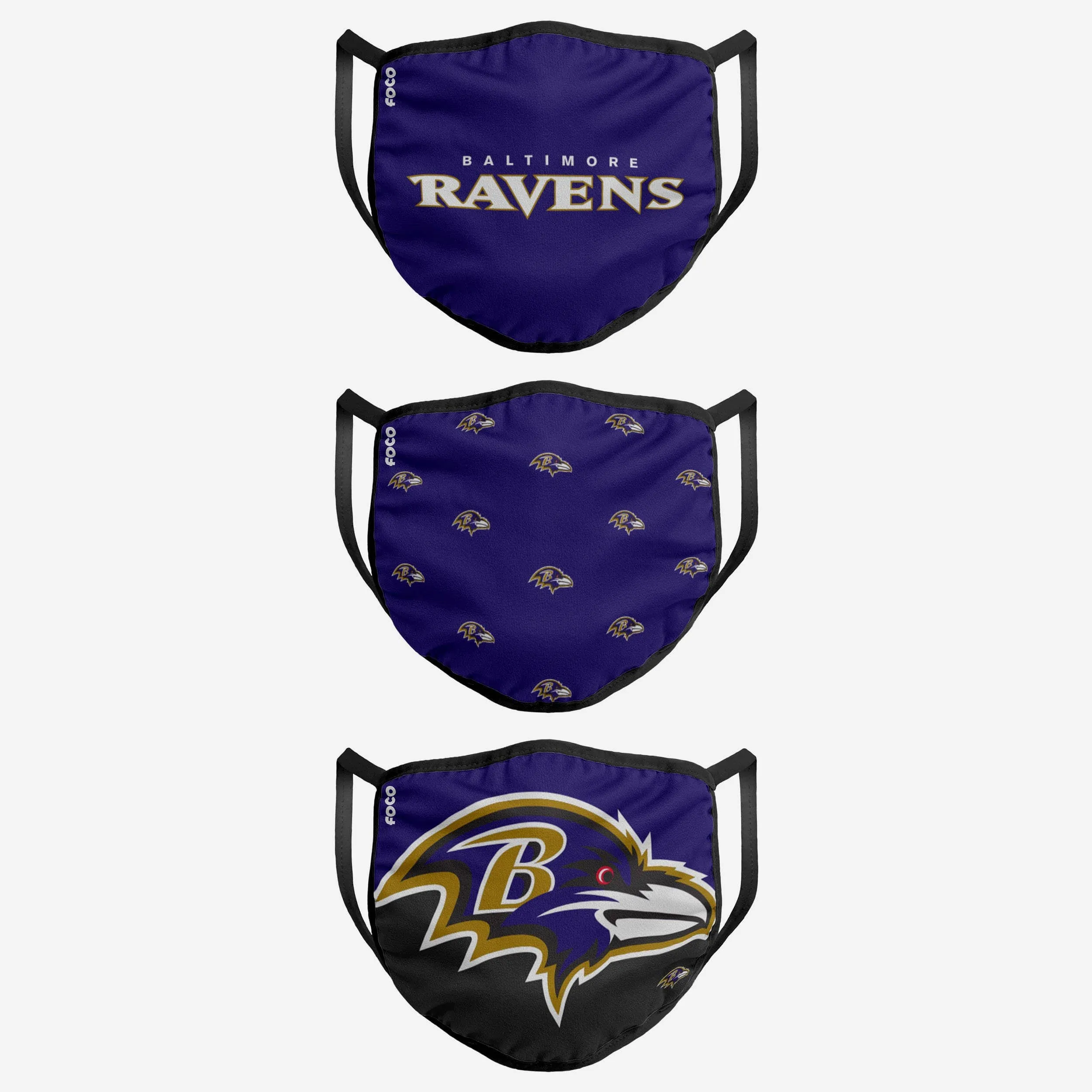 Baltimore Ravens 3 Pack Face Cover