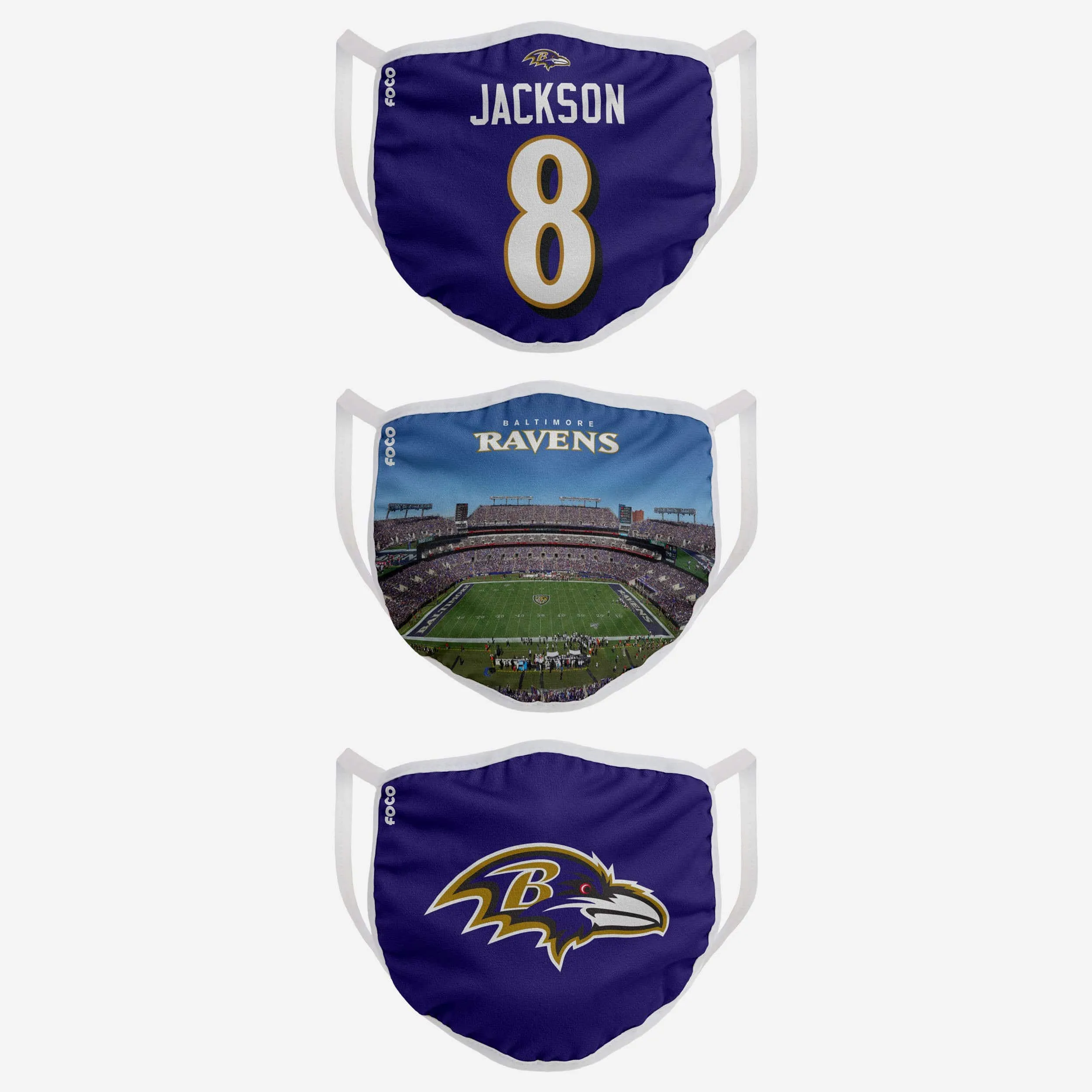 Baltimore Ravens Fan Fest 3 Pack Face Cover