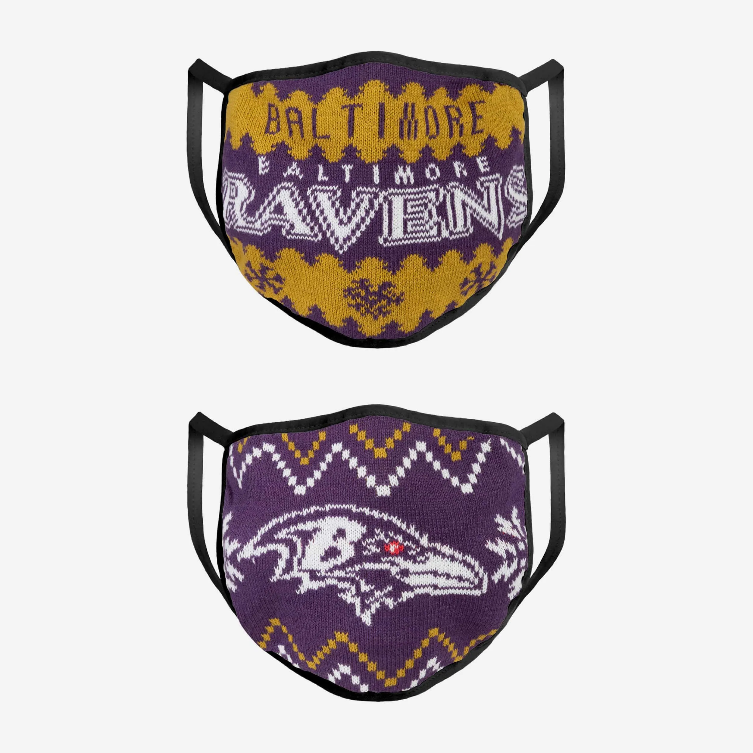 Baltimore Ravens Knit 2 Pack Face Cover