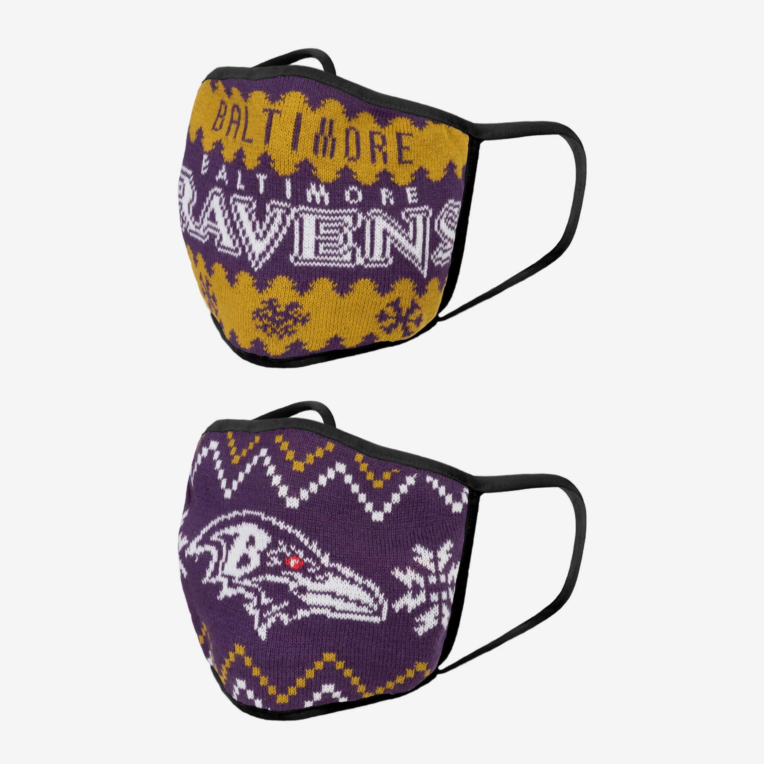 Baltimore Ravens Knit 2 Pack Face Cover