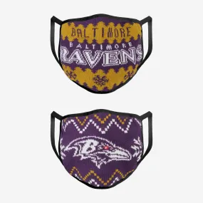 Baltimore Ravens Knit 2 Pack Face Cover