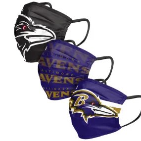 Baltimore Ravens NFL Mens Matchday 3 Pack Face Cover