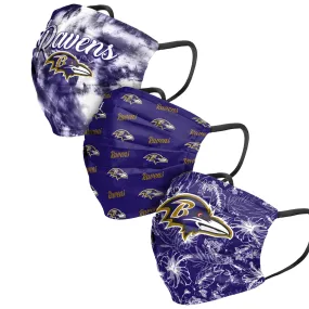 Baltimore Ravens NFL Womens Matchday 3 Pack Face Cover