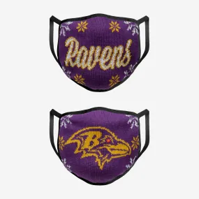 Baltimore Ravens Womens Knit 2 Pack Face Cover