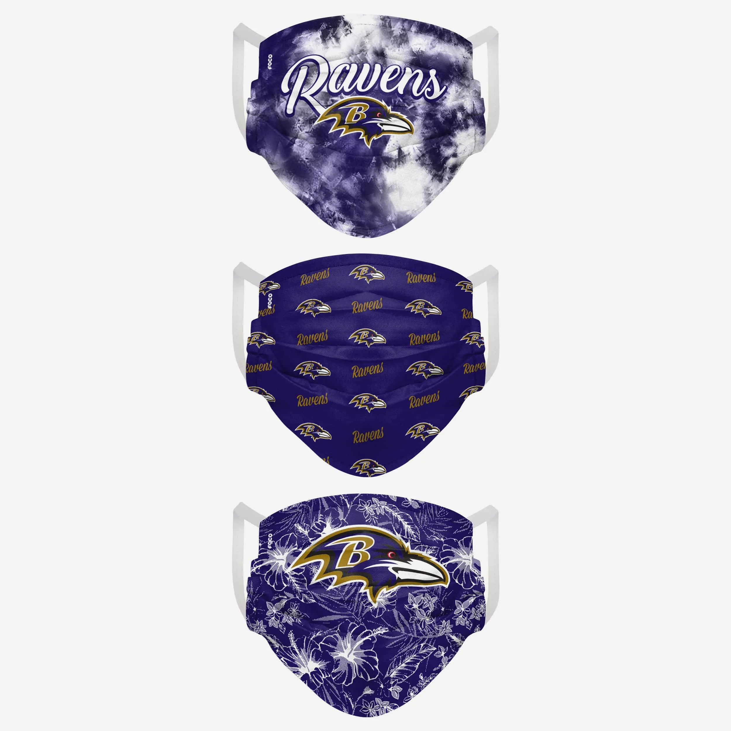 Baltimore Ravens Womens Matchday 3 Pack Face Cover