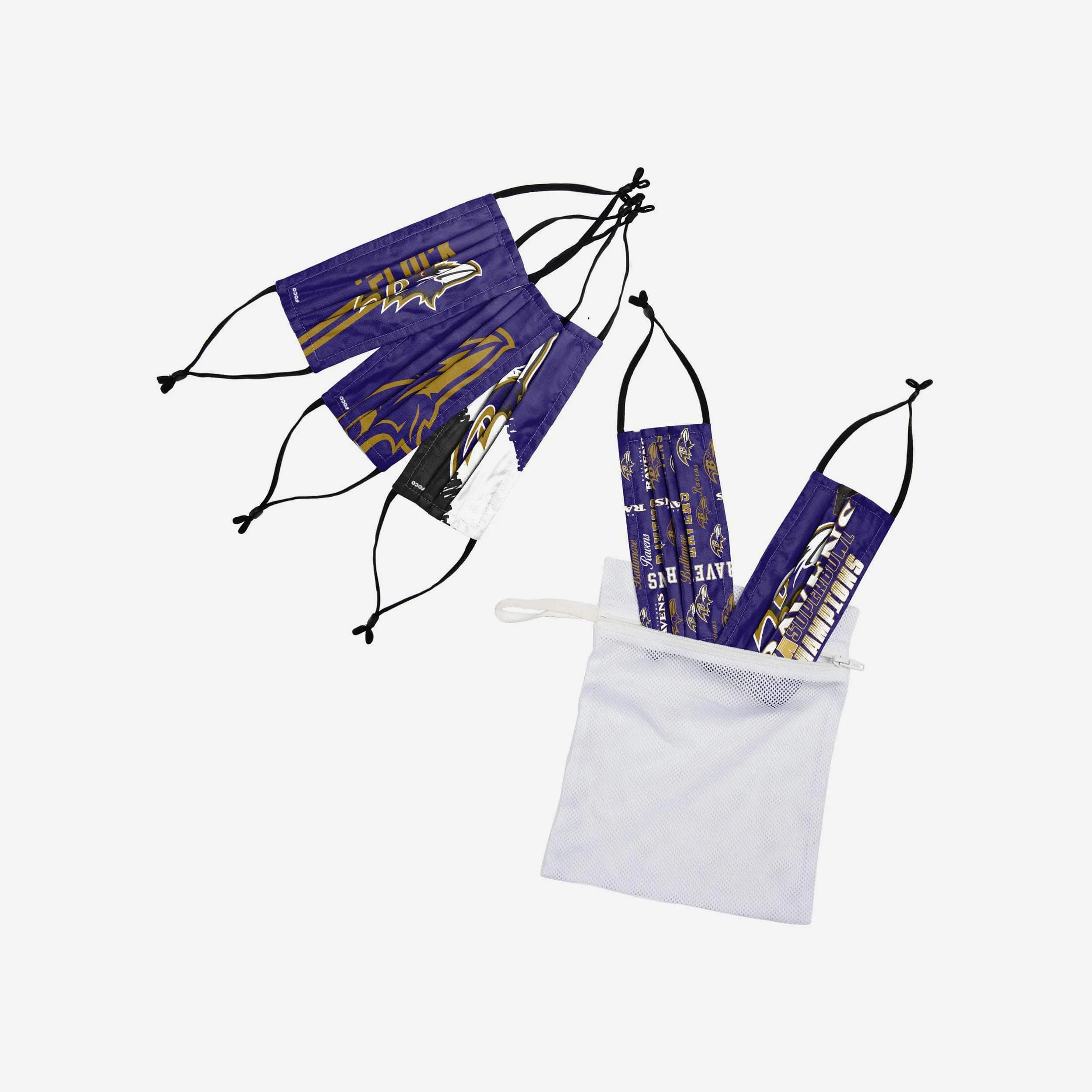 Baltimore Ravens Youth Rising Stars Adjustable 5 Pack Face Cover
