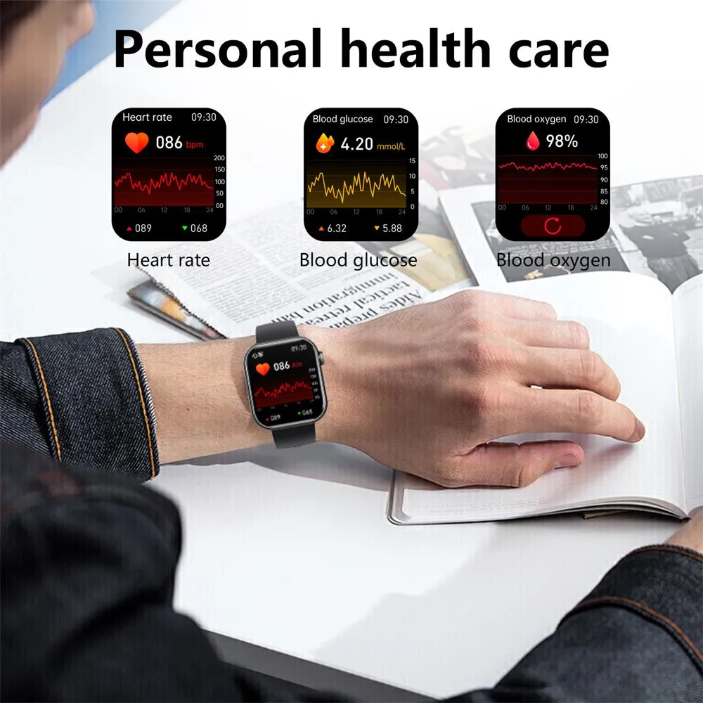 Bearscome Blood Sugar Blood Pressure Blood oxygen Sleep Monitoring Waterproof Smartwatch