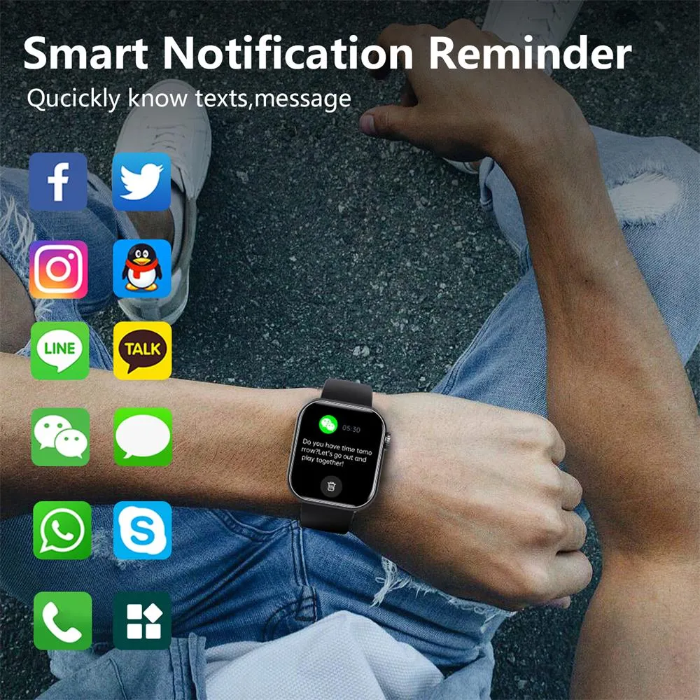 Bearscome Blood Sugar Blood Pressure Blood oxygen Sleep Monitoring Waterproof Smartwatch