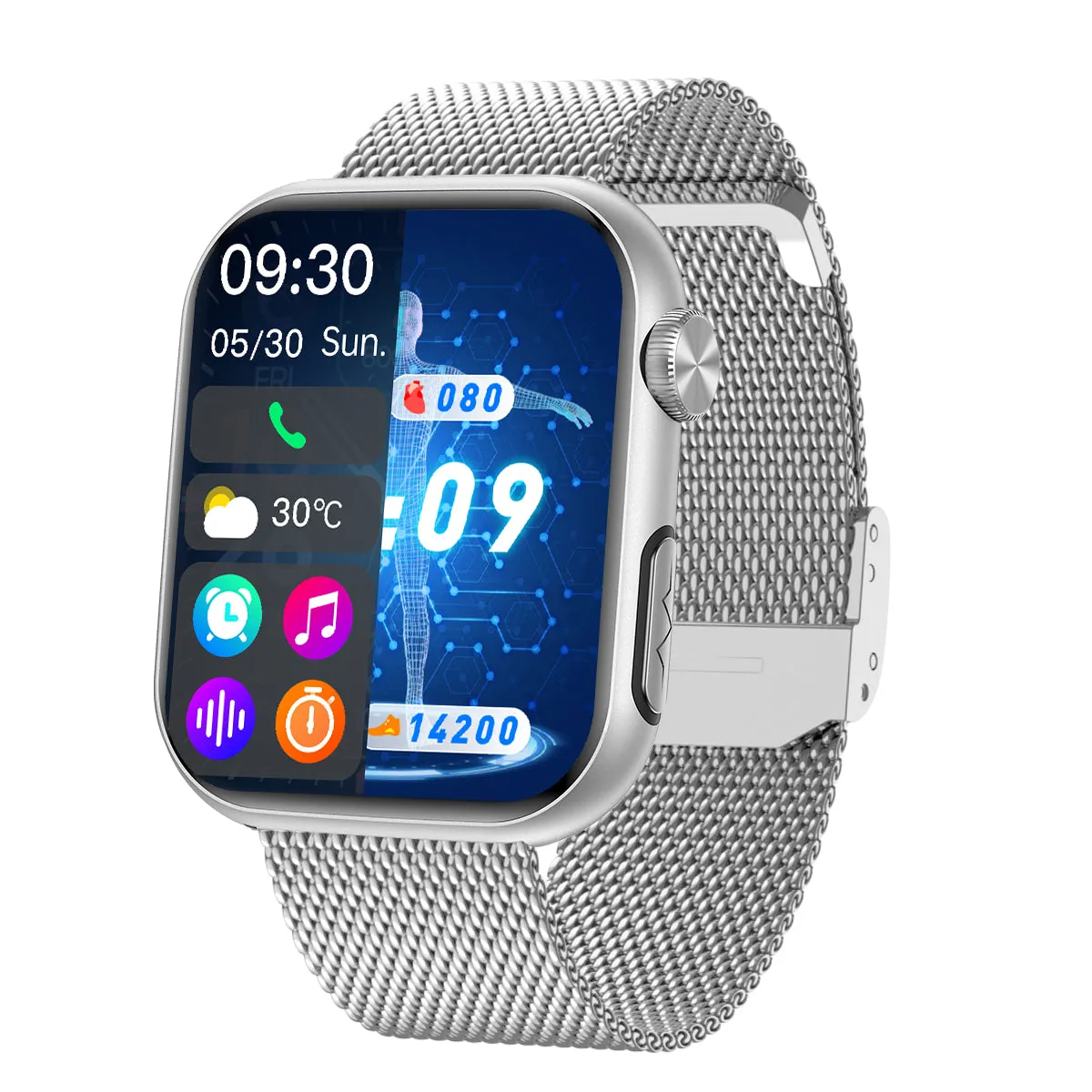Best Upgrade FITVII® GT5 Pro Max Blood Pressure Monitoring Watch With Blood Glucose ECG Heart Rate Calls Health Fitness Tracker 2025