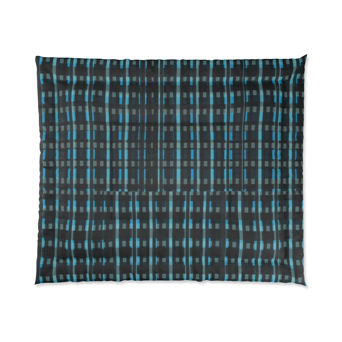 Blue Tartan Comforter, Plaid Print Luxury Designer Best Comforter For King/Queen/Full/Twin Bed