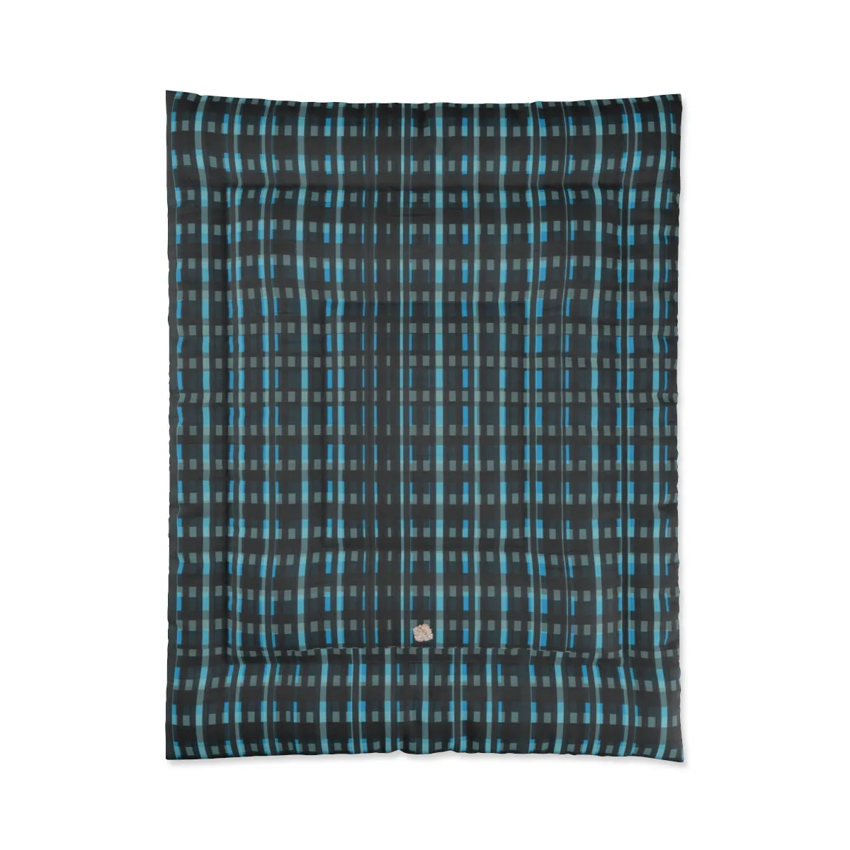 Blue Tartan Comforter, Plaid Print Luxury Designer Best Comforter For King/Queen/Full/Twin Bed