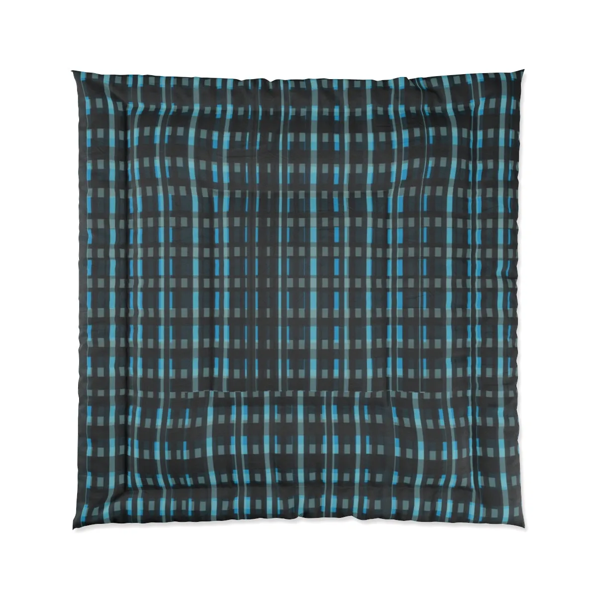 Blue Tartan Comforter, Plaid Print Luxury Designer Best Comforter For King/Queen/Full/Twin Bed
