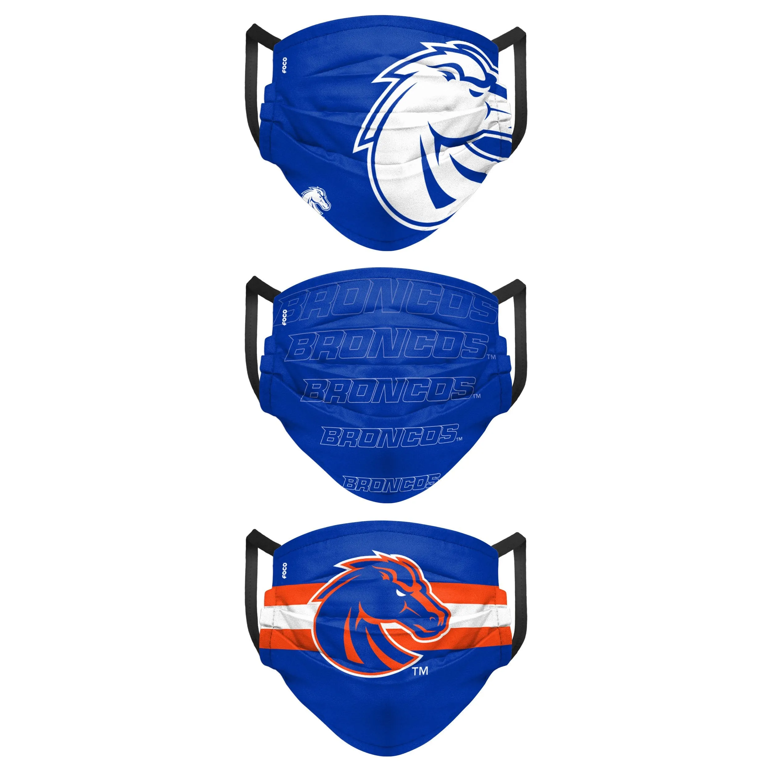 Boise State Broncos NCAA Mens Matchday 3 Pack Face Cover
