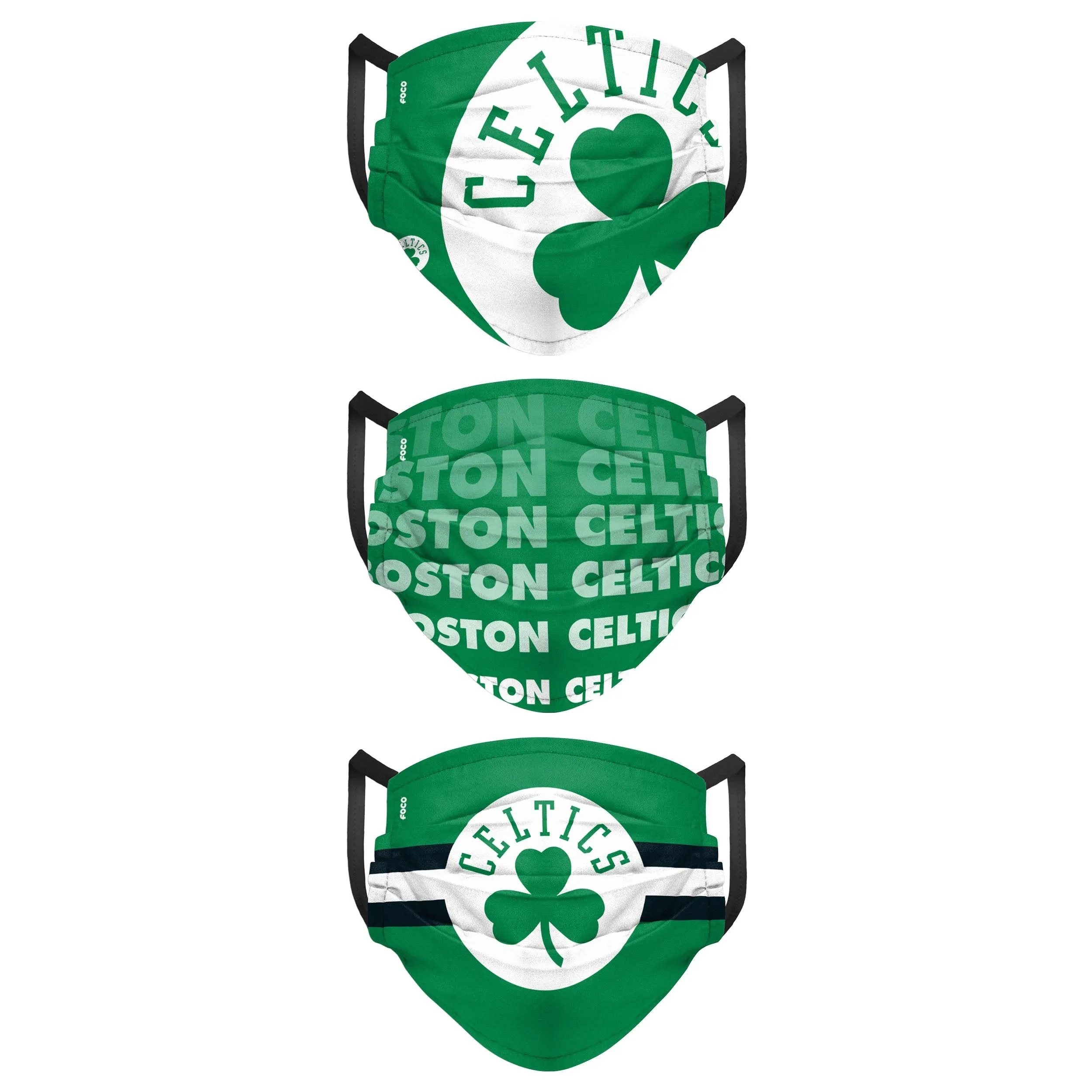 Boston Celtics NBA Mens Matchday 3 Pack Face Cover
