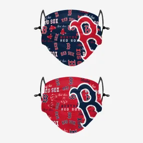 Boston Red Sox Logo Rush Adjustable 2 Pack Face Cover