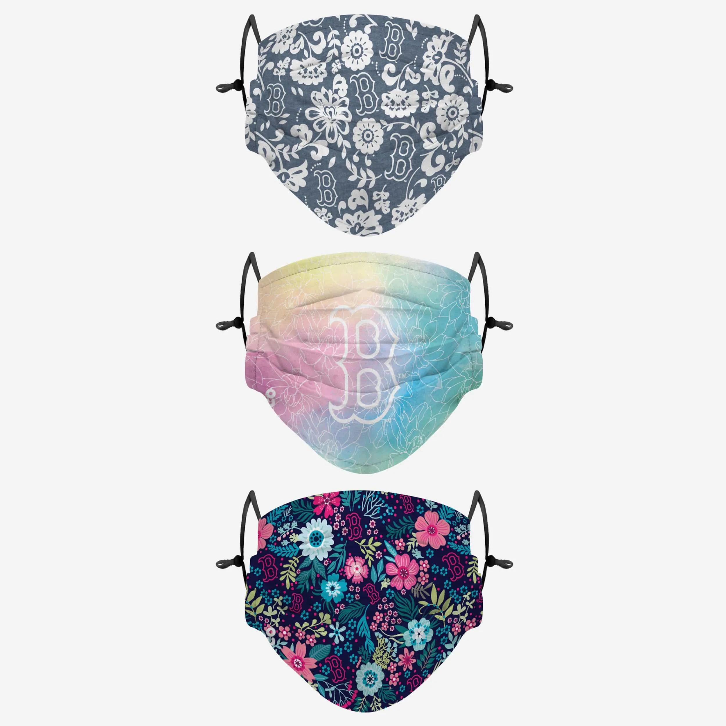Boston Red Sox Spring Flowers 3 Pack Face Cover