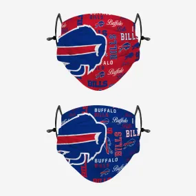 Buffalo Bills Logo Rush Adjustable 2 Pack Face Cover
