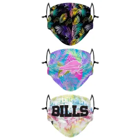 Buffalo Bills NFL Neon Floral 3 Pack Face Cover