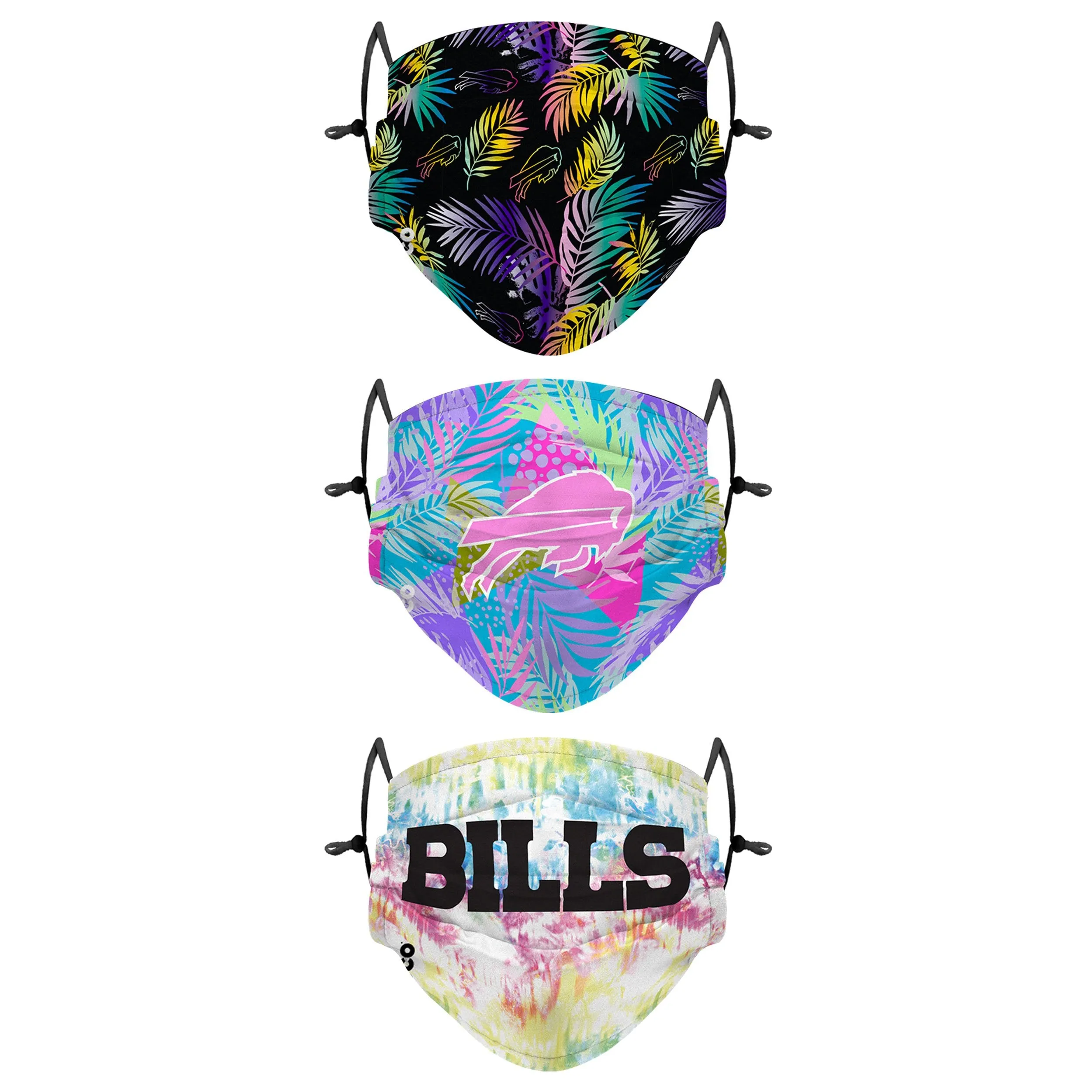 Buffalo Bills NFL Neon Floral 3 Pack Face Cover