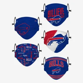 Buffalo Bills Youth Rising Stars Adjustable 5 Pack Face Cover